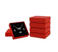 Frantis Paquete de 20 cajas de regalo de joyería, caja de papel grueso a granel para embalaje de regalo de joyería, caja de regalo de pulsera con relleno de algodón y tapas (rojo-A)