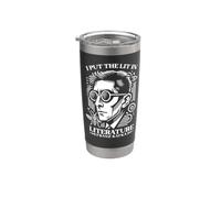 Franz Kafka I Put the Lit in Literature Autor Escritor Novela Vaso térmico de acero inoxidable de doble pared