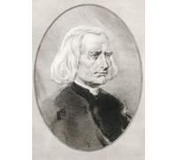 Franz Liszt 1811 - 1886. Compositor húngaro virtuoso pianista director de música maestro arreglista organista filántropo autor nacionalista y terciario franciscano. Ilustración de Gordon Ross artista