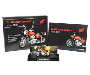 FRANZIS 67215 - Honda CB 750 - Build Your Legend - a True-to-Life Model Kit with a Scale of 1:24, a Powerful Sound Base Included and a Comprehensive accompanying Book