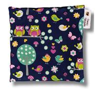 Franzis Nähstube 20x20cm Cojín grano de uva búho azul en 100% algodón I Almohada de pepitas de uva 20x20 para microondas I Almohadilla térmica, Almohada de semillas de uva, Almohada cervical