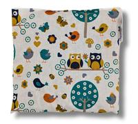 Franzis Nähstube 20x20cm Cojín grano de uva búho blanco en 100% algodón I Almohada de pepitas de uva 20x20 para microondas I Almohadilla térmica, Almohada de semillas de uva, Almohada cervical
