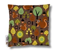 Franzis Nähstube 20x20cm Cojín grano de uva marrón bosque en 100% algodón I Almohada de pepitas de uva 20x20 para microondas I Almohadilla térmica, Almohada de semillas de uva, Almohada cervical