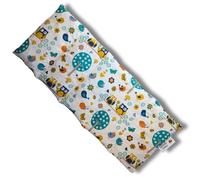 Franzis Nähstube 50x20cm Cojín grano de uva búho blanco en 100% algodón I Almohada de pepitas de uva 50x20 para microondas I Almohadilla térmica, Almohada de semillas de uva, Almohada cervical