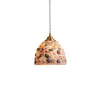 Französische Kronleuchter-Pendelleuchte im Retro-Stil aus Glas - Elegante Hängelampe mit einem Kopf für den Innenbereich, für Esszimmer, Schlafzimmer, Wohnzimmer und Veranda
