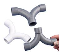 FRAOMHFW 1 Unidad de tubería de PVC de 20/25/32mm, Conector Divisor de 3 vías Tipo Y de Gran Flujo, tubería de Agua, Codo de Arco Grande, Junta en T, Accesorios de riego de jardín(Grey 20mm)