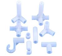 FRAOMHFW 2/5/10 Uds. Conector Blanco de plástico de 12mm, T Recto, Gancho de Tapa de Extremo de Cuatro vías, Accesorios de tubería for Estante de Tienda DIY, Junta de riego de jardín(Big Hook,2Pcs)