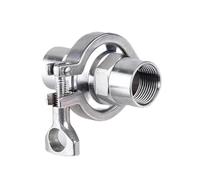 FRAOMHFW Adaptador de virola de Rosca de Cubierta de Triple Abrazadera de 1/2 "a 2", Acero Inoxidable SS304 con Conector de tubería de Junta de Silicona(DN20 (clamp50.5),Internal Thread)