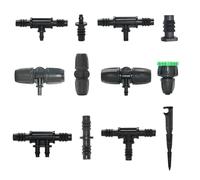 FRAOMHFW Conector de Espiga for Manguera de jardín de 3/8", Reductor de Manguera de 8/11, 4/7 y 3/5 mm, Conector en T, Codo y tapón for Sistema de riego por Goteo.(F)