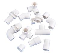 FRAOMHFW Conector de PVC Blanco de 16mm, Codo Recto, Tapa de Extremo en T, Abrazadera, Accesorios de Junta de Tubo de Agua, Adaptador de Junta de riego de jardín y Acuario(Orange,1Pc)