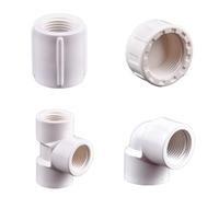 FRAOMHFW Conector de Tapa de Extremo de Junta en T de Codo Recto de Tubo de PVC de Hilo Femenino de 1/2 "3/4" 1 ", Adaptador de Tubo de Agua de Acuario for riego de jardín(End Cap,1I2 Inch)