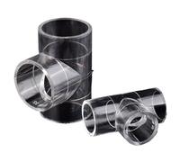 FRAOMHFW Conector en T acrílico de 16~50mm, riego de jardín, Junta de Tubo de Agua de 3 vías, Adaptador de Tanque de Peces de Acuario Transparente, Estante DIY(Inner Dia 32mm)