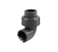 FRAOMHFW Conectores de tubería de PVC Tipo L de 20-50mm, Juntas de Accesorios for Tanque de Peces, Accesorios for Sistema de Suministro de Agua de riego de jardín(Grey,Inner Dia 32mm)