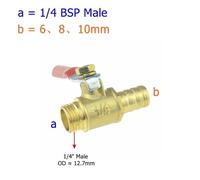 FRAOMHFW Válvula de Bola de Cierre de latón de 6 mm, 8 mm, 10 mm y 12 mm con Conector de Aguja neumático for Agua y Aire, Adaptador de conexión de tubería Macho de 1/4, 3/8 y 1/2"(Grey,8mm)