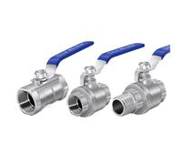 FRAOMHFW Válvula de Bola de Paso Completo BSPT de 1/4", 3/8", 1/2", 3/4", 1" y 1-1/4" Hembra de Acero Inoxidable SS304, 2P/1P, con Mango de Vinilo y Rosca.(1/4",2P Female Thread)