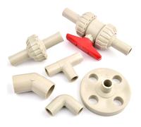 FRAOMHFW Válvula de Bola de unión PPH, Conector de Placa de Brida en T, Codo de 90 Grados, Sistema Adaptador de Tubo de riego, Junta Industrial, OD 20~50mm, 1 ud.(90 Degree Elbow,Outer Dia 40mm)