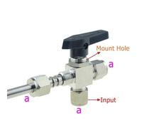 FRAOMHFW Válvula de Bola Sus 304, válvula de Aguja Ajustable de 3, 6, 8, 10, 12 mm, 1/8, 1/4, 3/8, 1/2 NPT, conexión de Casquillo de compresión, unión rápida, Rosca Hembra(Red,A-8mm)