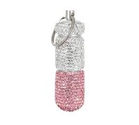 Frasco con adornos elegantes y moderno dispensador de píldoras brillante único con adornos de cristal