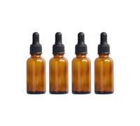 Frasco Cuentagotas Cristal, 4 Piezas 5ML Ambar Cuentagotas Cristal, Botella Cuentagotas, Frasco Vidrio Cuentagotas, Botellas Con Cuentagotas para Aceites Esenciale Perfume Laboratorio Aromaterapia