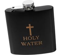 Frasco de agua bendita de acero inoxidable con forma de cruz, portátil, para acampar, para bautismo cristiano, 1 unidad