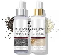 Frasco de arroz Peel Shot Glow Duo: ampolla de arroz blanco y negro, exfoliante suave para rostro y cuerpo, elimina células muertas y negro (100 ml, 1 unidad)