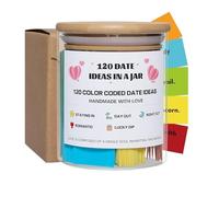 Frasco De Fechas | Ideas Románticas De Cita Nocturna-Jar Nocturno De Citas Para Parejas Con Tarjetas Codificadas Por Colores | Juego Creativo En Botella De Vidrio: Perfecto Para Novio, Novia, Esposa,