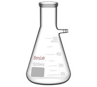 Frasco de filtración de vidrio borosilicato StonyLab 500ml, perno de cuello con tubo.