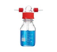 Frasco de lavado de gases de laboratorio de vidrio de borosilicato GL45 de alto contenido, con boca en espiral, for tampón de laboratorio, cristalería de laboratorio sellada.(250ml)