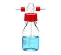 Frasco de lavado de gases de laboratorio, vidrio, cabezal de frasco de tampón graduado, vidrio de borosilicato GL45(250ml)