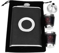 frasco de licor de acero inoxidable, Juego de petacas acero inoxidable 8 oz for petaca con vaso chupito plegable incorporado y embudo for hombres mujeres Infinite Bliss