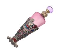 Frasco de Perfume Cónico de 25ml Esmalte y Joyas Estilo Vintage Angel Girl | Vidrio Esmerilado Detalles de Esmalte y Cristales, Diseño Portátil para Decoración y Recarga de Perfume