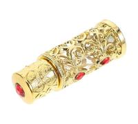 Frasco de Perfume de Dubái Rellenable de Vidrio 3ml Portátil | Aleación Dorada, Uso Versátil para Viaje y Fiestas, Diseño Decorativo Artesanal, Dispensador de Aceite