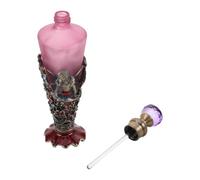 Frasco de Perfume Decorativo en Vidrio Esmerilado de 25ml Cónico | Recargable, Detalles de Esmalte Artesanal y Adornos de Cristal, Diseño Ángel Púrpura para Colección