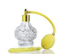 Frasco de perfume vacío con atomizador - Recargable - Cristal tallado - Estilo vintage