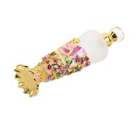 Frasco de Perfume Vintage Cónico Esmaltado Ángel Pintado 25 Ml | Vidrio y Metal, Acabado Esmerilado Cristales Brillantes, Recargable y Estable, para Fiesta y Mujer