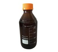 Frasco de reactivo graduado de vidrio de borosilicato de color ámbar con tapón de rosca GL45, esterilizable en autoclave, de 100 ml a 20000 ml(1000ml)