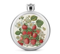 Frasco de whisky bordado de fresa, pequeño frasco portátil de licor de viaje, termo de acero inoxidable a prueba de fugas para bodas, padrinos de boda, regalo de dama de honor, 5 onzas
