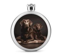 Frasco de whisky Brown Labrador Retriever, pequeño frasco portátil de licor de viaje, termo de acero inoxidable a prueba de fugas para bodas, padrinos de boda, regalo de dama de honor, 5 onzas