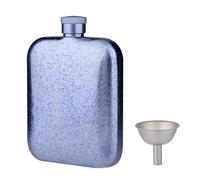 Frasco de whisky de titanio Ultra Light Pure Construcción Tornillo Tornillo de tapa Fatura de fugas para hombres Viajes al aire libre Flower Flower Blue Opcional 11.7x8x2.8cm (Azul de hielo)