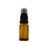 Frasco médico de 10 ml con bomba dosificadora para loción, vidrio, marrón, boca: DIN 18