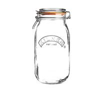 Frasco redondo Kilner de vidrio con horquilla, transparente, para 0,35 l, vidrio, Transparente, 2 L
