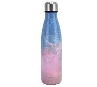 Frasco Térmico, Botella de Agua con Forma de Cola Fácil de Limpiar, Doble Pared Portátil para Acampar, Ir de Excursión, Viajar para la Escuela, Deportes Al Aire Libre(Cielo estrellado rosa)