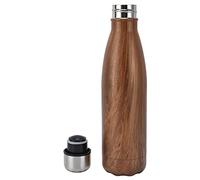 Frasco térmico con forma de cola, botellas de agua fáciles de limpiar, duradero, resistente al óxido para la escuela, deportes al aire libre, para camping, senderismo, viajes (grano de madera)
