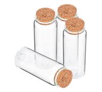 Frasco vacío para almacenar viales de vidrio con corcho, forma cilíndrica, proyectos de arte DIY, recuerdos