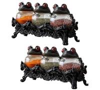 Frascos De Especias De Boticario Witchy Frog, Frascos De Boticario Vintage Hechos A Mano con Tapas De Rana Juego De 3 Frascos De Especias De Rana For Sal Pimienta Y Hierbas(2pcs)