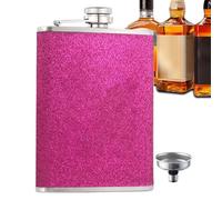Frascos de licor, petaca de licor de acero inoxidable con embudo, petaca portátil de licor con purpurina, a prueba de fugas, para whisky