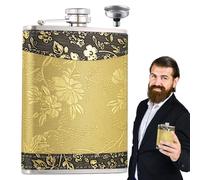 Frascos de licor, petaca de licor - Petaca de alcohol de acero inoxidable con embudo | Petaca de licor portátil con purpurina a prueba de fugas para hombres