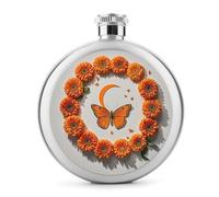 Frascos de mariposa naranja para licor, frasco de acero inoxidable de 5 onzas a prueba de fugas, frasco de whisky portátil para exteriores, camping, viajes, regalos