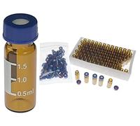 Frascos HPLC de 2 ml, frascos de muestreador automático de laboratorio, 9-425 frasco de ámbar con área de escritura y graduaciones, tapa de rosca, PTFE rojo y Septa de silicona blanca, 100 pcs