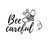 Frase "Cuidado con las abejas" con un garabato de abeja en letras para diseño de carteles o motivación inspiradora textil. Calcomanías de pared de PVC 36x51.8cm Embellecimiento de paredes Negro